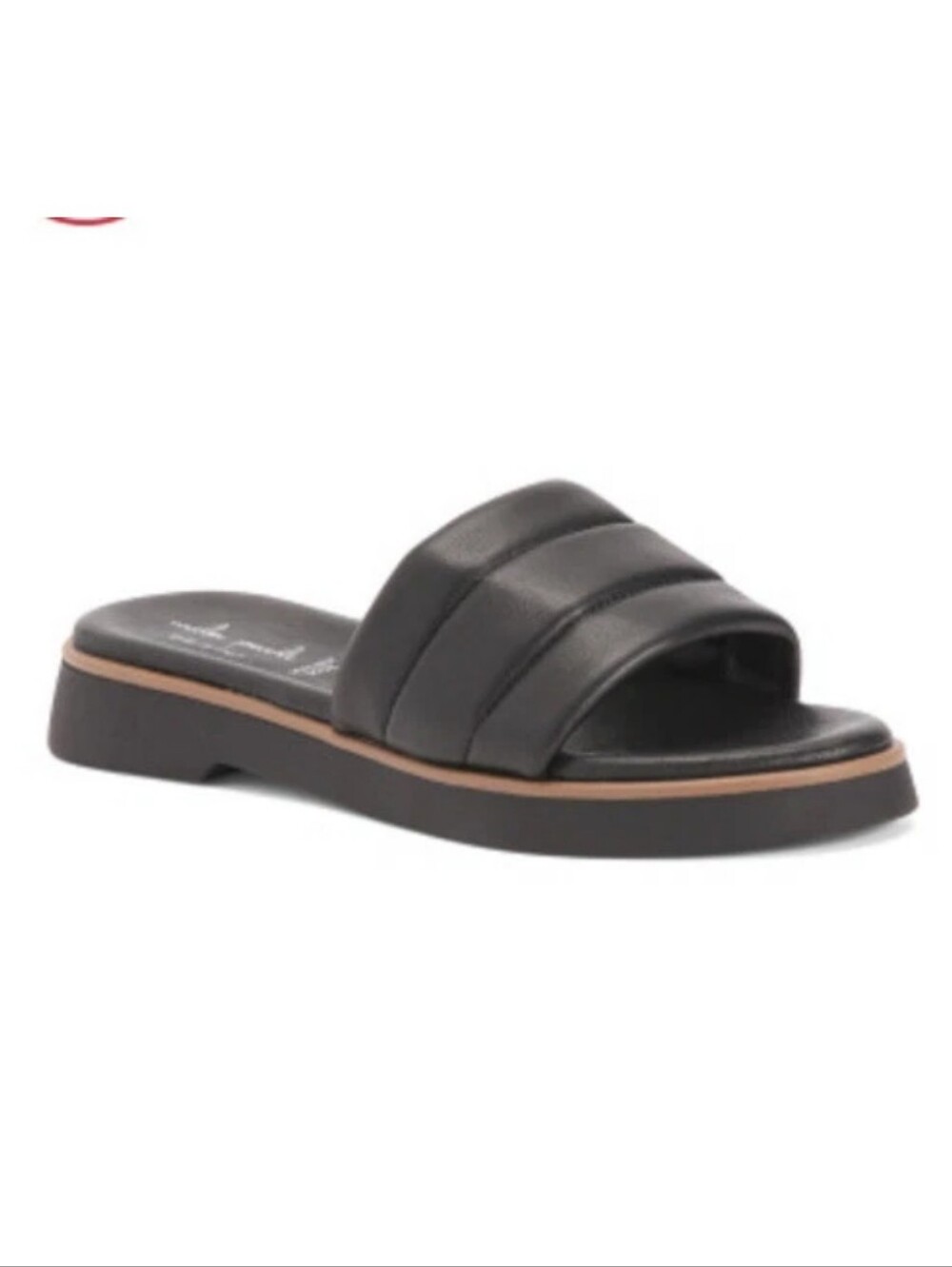 MILA PAOLI Women’s Leather Slip-on Slide Sandals - Size 8 - Black - NEW